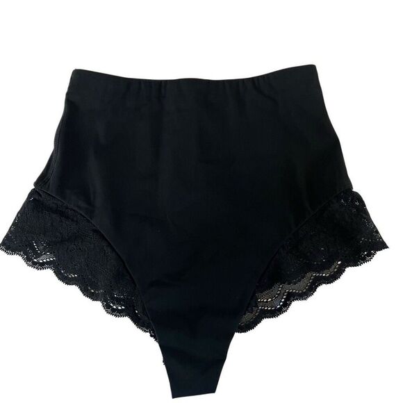 NWT Natori Thong Intimates High Rise Plush Black Lace Size S - Picture 5 of 8